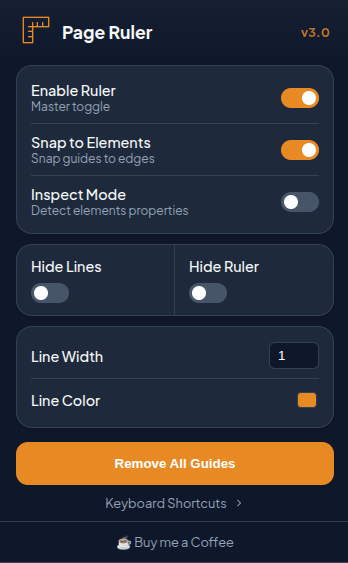Page Ruler extension preview