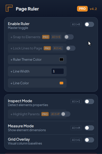 Page Ruler Pro Interface Preview